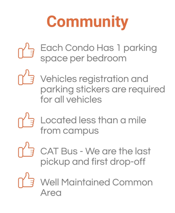 Community Details - Crawford Falls 4br / 4 Bath (1 stop to campus) Apartments