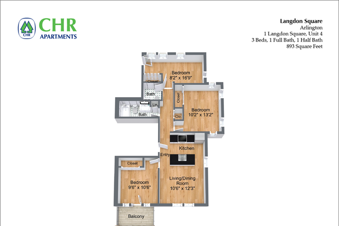 Floor Plan - ? Roommate Wanted: 3?Bed at 1 Langdon Square, Harvard Square