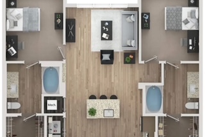 Floor Plan - Elara At The Sawmill - Lease Takeover (2x2 Private Bed & Bath) Apartments