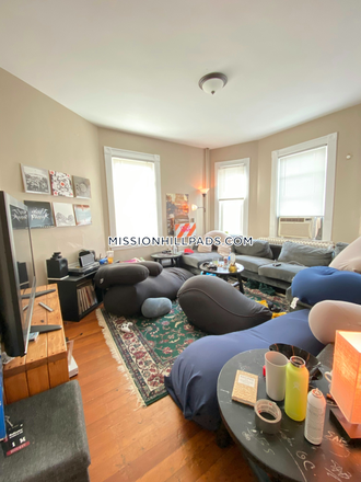 Living Room - New 2026 Listing! NO BROKER FEE! 4 Bed 1 Bath Apartment on Sunset St. in Mission Hill!