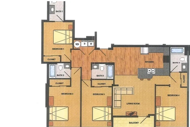 Room for rent is the bedroom/bathroom #4 - 950 Alder Apartments