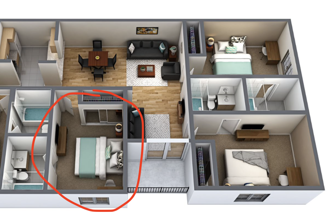 Floorplan (shows which bedroom) - Knight Circle Bldg 20
