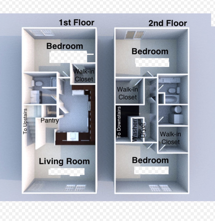 Floor Plan - Townhouse Sublease with Furniture
