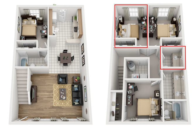Floor plan - Female Only Furnished Sublease ($865 with utilities included)