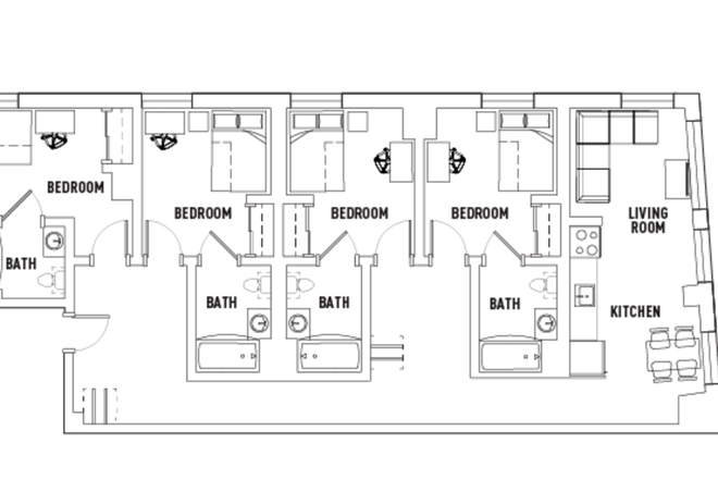 Floorplan - LightView Apartment, Private Room and Private Bathroom, Lease Takeover