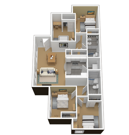 floorplan - Courtyards 741 Apartments