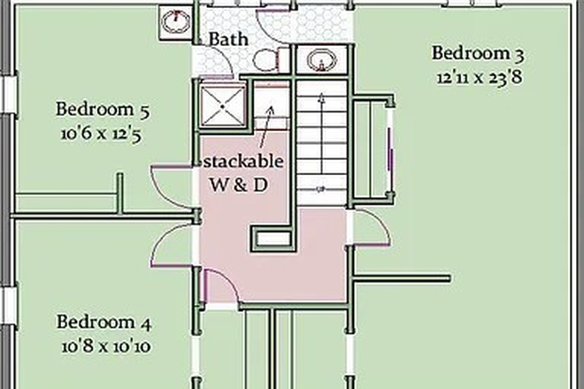 Basement layout - townhome, about a mile from campus