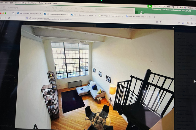 Living Room, from loft - 1BR apt-Clark St-Trenton