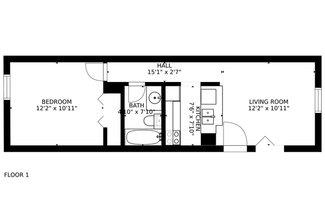 Floor plan - 915 30th St. - Large 1 Bedroom East Boulder Apartments