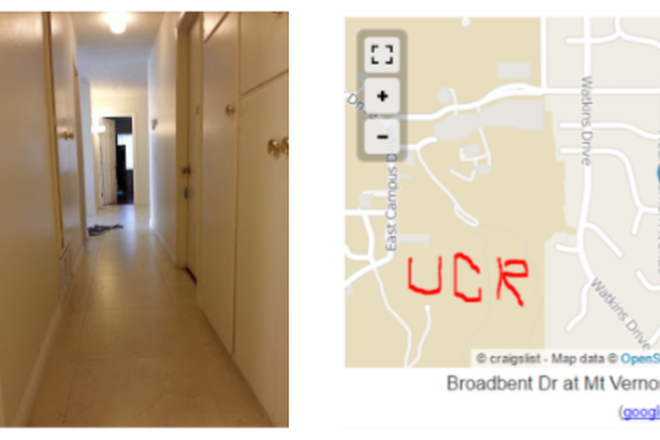 Hallway and The Map - Walk to UCR (8 Minutes); Rooms in a student shared 5Br 2Bth House
