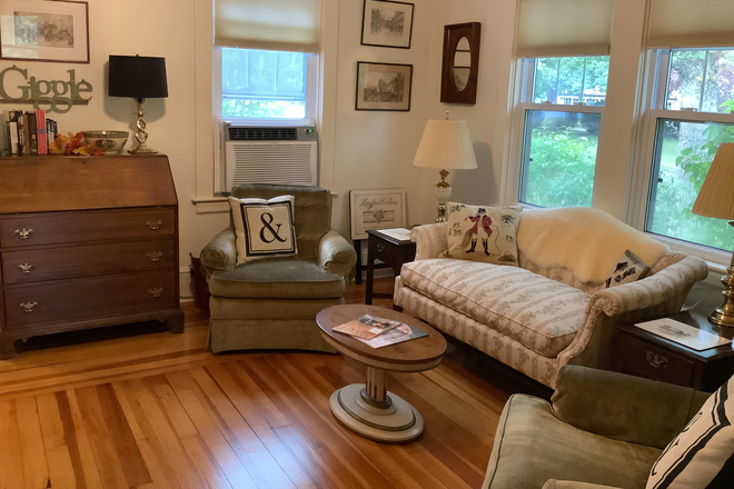 Living Room - Two bedroom furnished cottage, & internet, den/office, off street parking, 1 mile from UMass campus. House