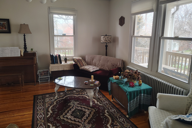 Living room; view to front porch - Beautiful and Chill Mount Rainier houseshare - easy access to UMD and DC
