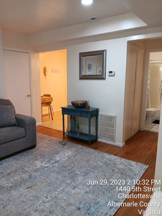 Living Room - 1.4 Miles to UVA Private Country Setting 1 bdrm 1 bath $1865.00 month Furnished Utilities Included
