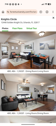 Fining Room/Living Room - Knights Circle Apartments