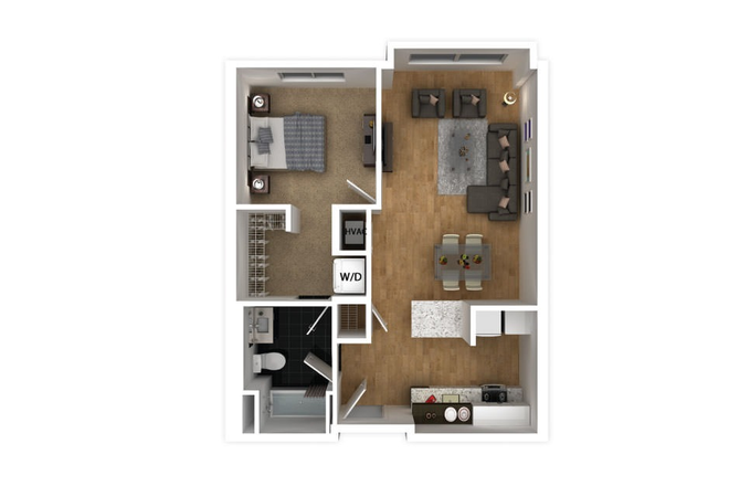 Floorplan - Chroma: luxury 1 bed/1 bath apartment close to campus