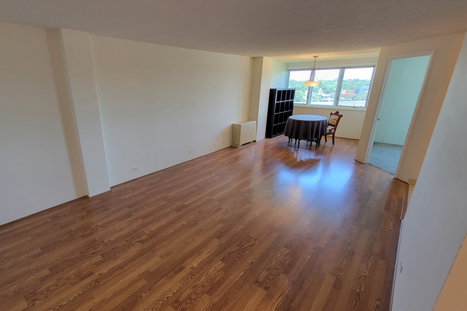 updated family room/dining room - 2 bdrm 1 bath condo, 7th flr of secure bldg, across from DU Ritchie Center, 1/2 block to light rail
