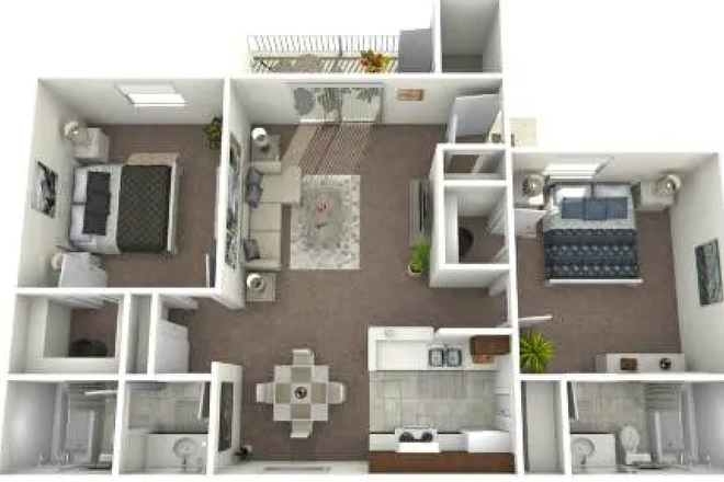 The pictures below are of the room on the left. - 2br 2 bath apartment close to University of Arizona.