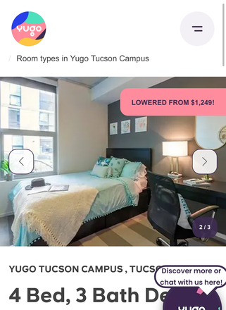 Bedroom - Yugo Tucson Campus