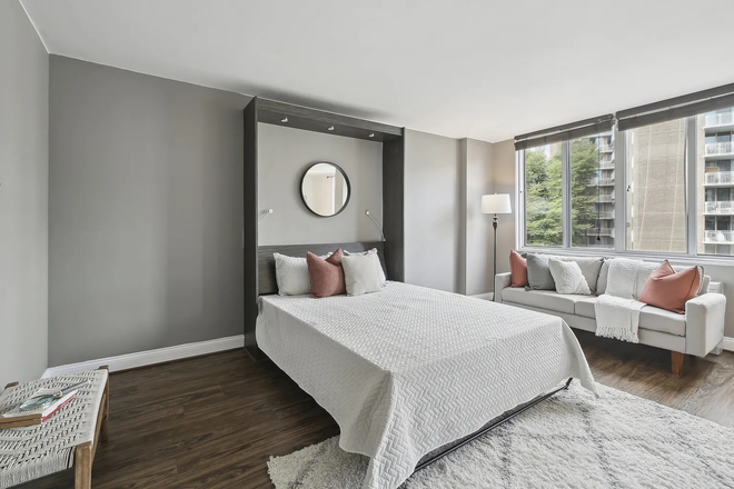 living-bedroom - Van Ness Studio – 454 Sq Ft, Bright, Smartly Designed Living Space Apartments