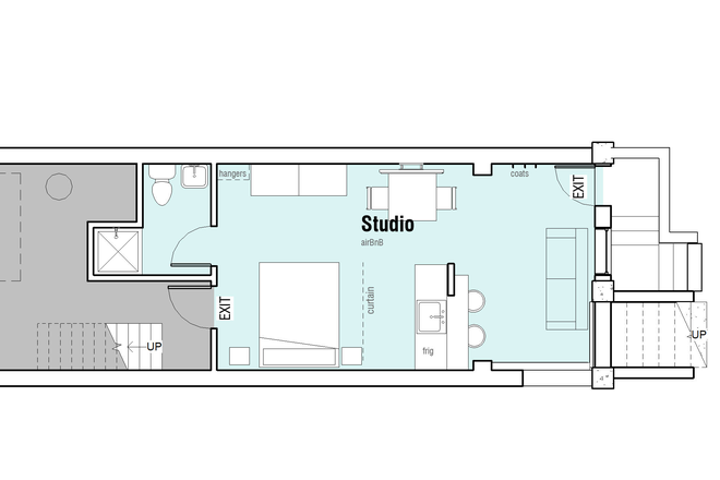 Floor Plan - Furnished studio short-term stay, close to Homewood campus