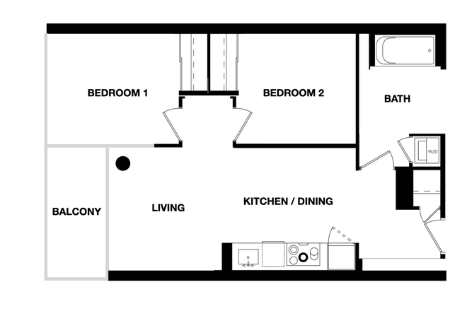 Split layout for privacy - STUNNING 2BED Condo 1 BATH – Entire Unit (No Sharing) | Downtown | Near UofT | June 1