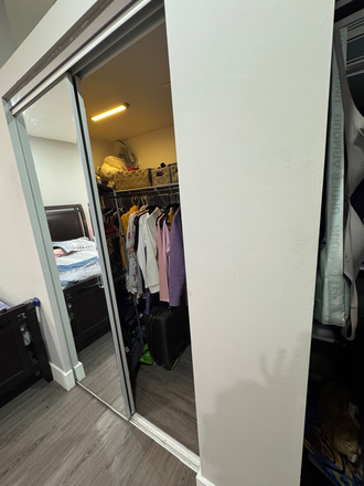 Walk in closet with mirror bedroom, extra storage outside room as well - Shared room in newly renovated fully furnished house in Hampden: W 36th street and keswick