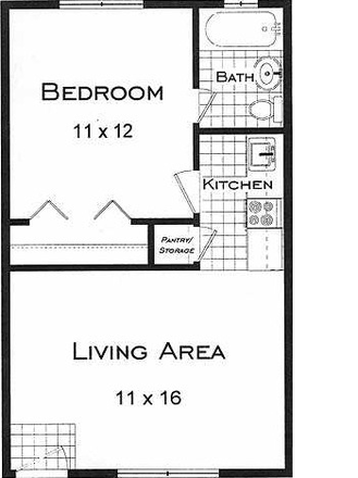 Floor plan - Pet-friendly 1BR/1B apartment next to campus