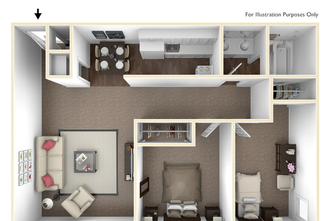 3-D Floor plan - Summer Lease at Cedarbrook Apartments