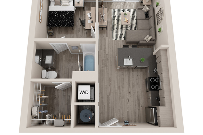 Floor plan - 1x1 The Metropolitan Tampa