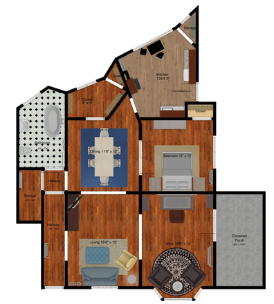 Floorplan - 206 - 200 Perrin Avenue Apartments