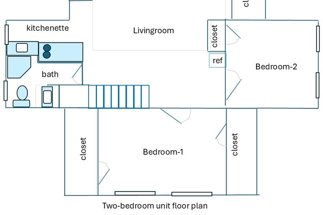 Floor-plan - 2 bedroom apartments in a house,  nice location, walk to Metro, UMD bus, and shopings