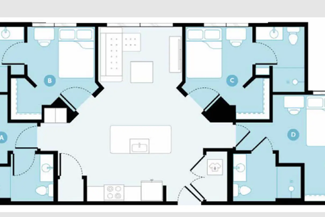 4 Bed 4 Bath ~1242 SF - The Hub Apartments