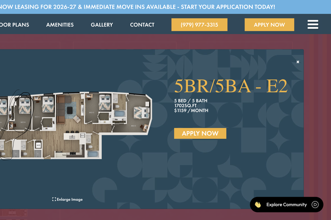 This is a picture of the whole apartment my listing is for the 18th floor (room B) - Rev Northgate