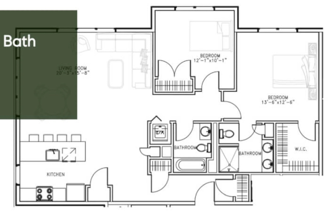 2B2B Layout - Spacious 2B2B in Allston | Lease Transfer