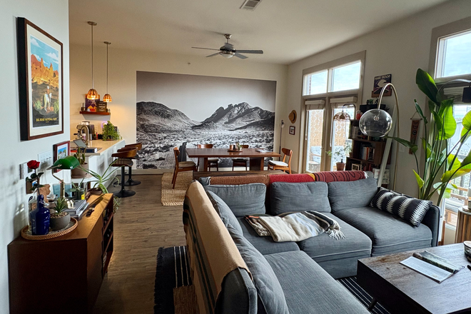 Living room - Beautiful & spacious mid century modern apartment. Fully furnished, move-in ready