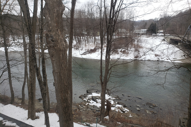 Upstairs view of the White River. - River view Bethel Village. Great for housemates.