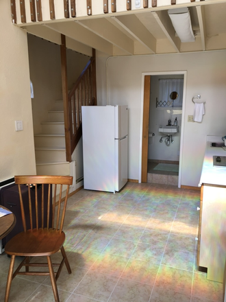 Kitchen, living area - N. Berkeley, One Bedroom  Cottage: Safe, quiet neighborhood, bus#12 to campus 5 minutes away