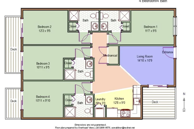 Whole apartment floor plan - Room sublease right next to campus Apartments