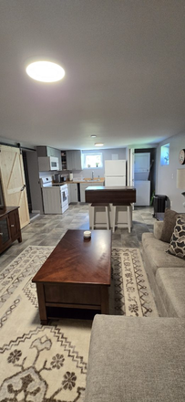 Living room and kitchen - Basement Apartment