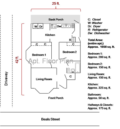 Floorplan - 2 bedroom apt with parking, Beals Street, Coolidge Corner, Brookline 02446