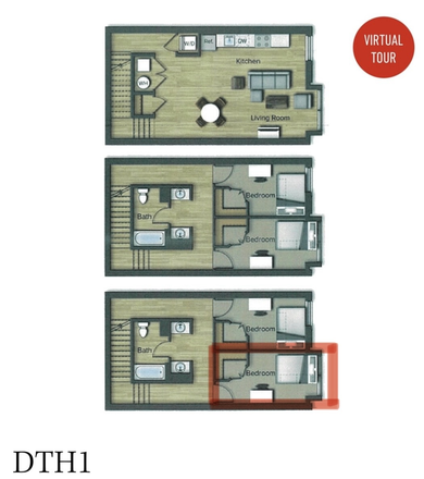 Floor Plan - Terrapin Row 4x2 Townhouse - Sublease Spring and/or Summer 2026