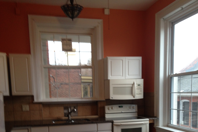 Kitchen view from the Bedroom - Large Efficiency Apt #4 - Colonial Charm with modern amanities, 450 sq ft
