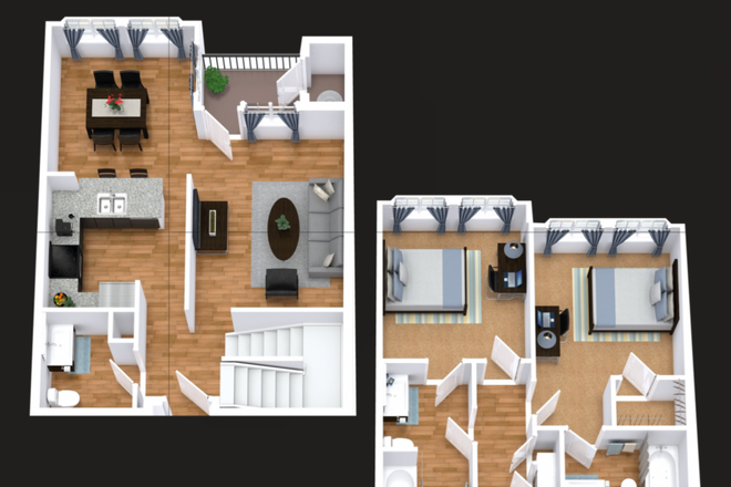 Layout of the townhouse - The Pavilion at North Grounds Apartments