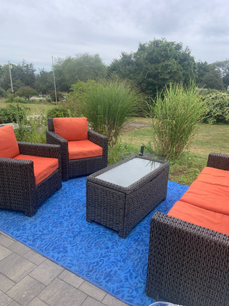 Patio has beautiful ocean view - 3 bdrm  furnished House, beautifull patio, Ocean view! beach access,  New updated bathroom