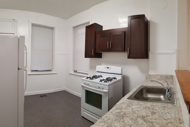 Kitchen - Taylor and May,  3 Blocks from UIC Campus,  2nd Floor. rear 2 Bedroom, 1 Bathroom Apt.  Hardwood flo