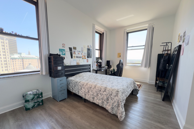 Bedroom - A well-lit, conveniently located private bedroom with its own bathroom near Brown/RISD campus Apartments