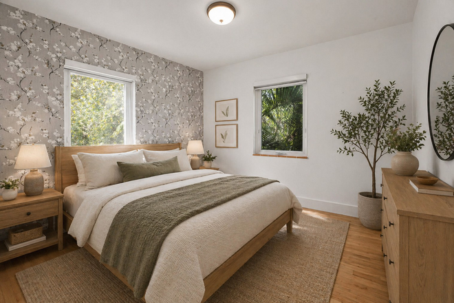 Virtually staged bedroom - 2-BR Condo for rent at Rene