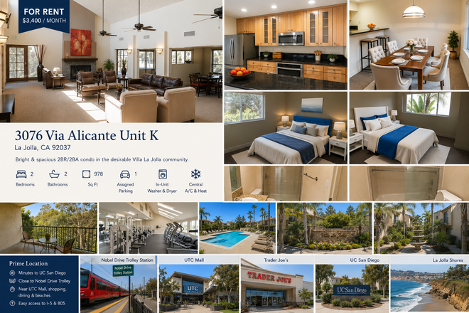 Property and Community - 2BR/2BA La Jolla Condo Near UCSD – Quiet Community, Minutes to UCSD, UTC Mall & Trolley