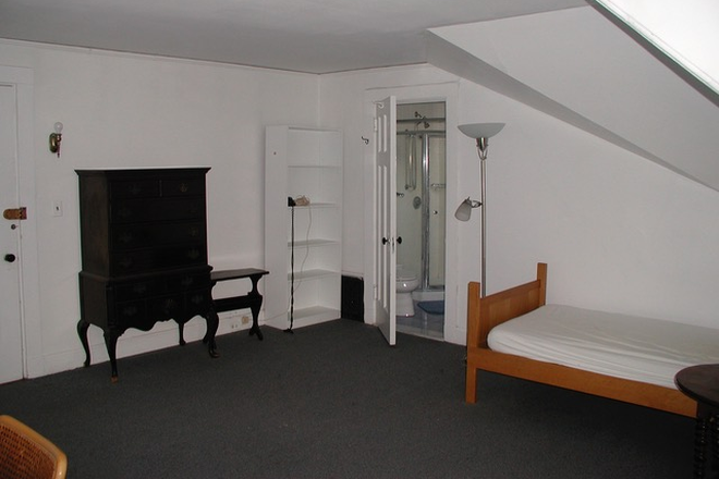 east wall and entrance to private bath - HARVARD SQ. FURNISHED ROOM. Quiet, historic area. Private bath; kitchenette.  $1175/month June 1st