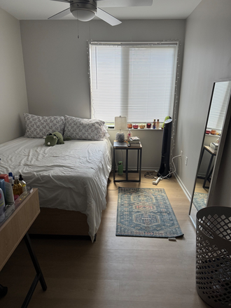 Bedroom: bed, side table, ceiling fan included. Extra items can be included such as fan, mirror, lamps, and tv. - Skybox Apartments